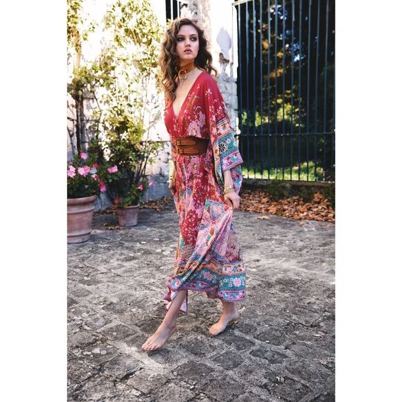 Spell Red and Blue Maxi Dress - Picture 2 of 15